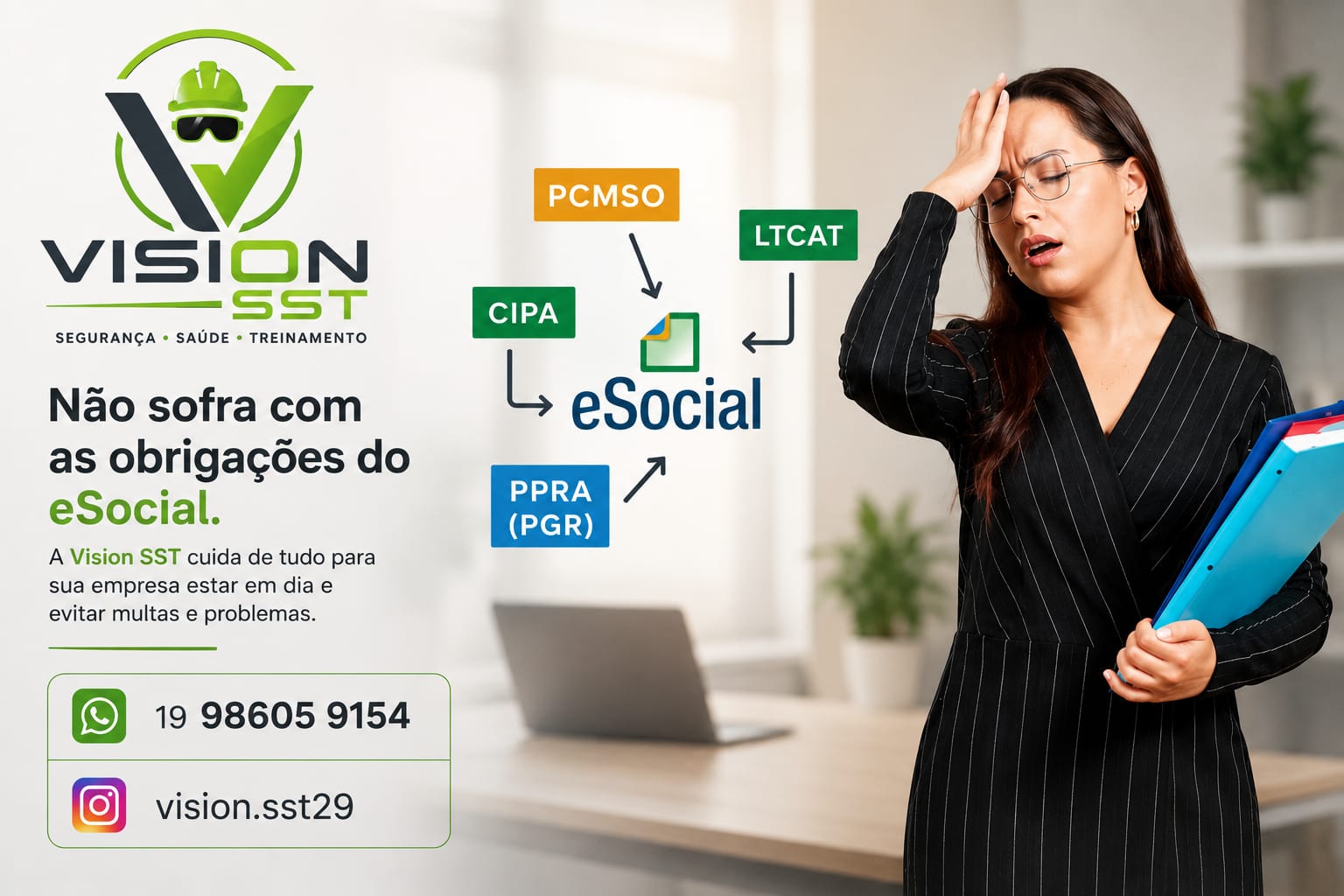 Não sofra com as obrigações do eSocial — Vision SST cuida de tudo
